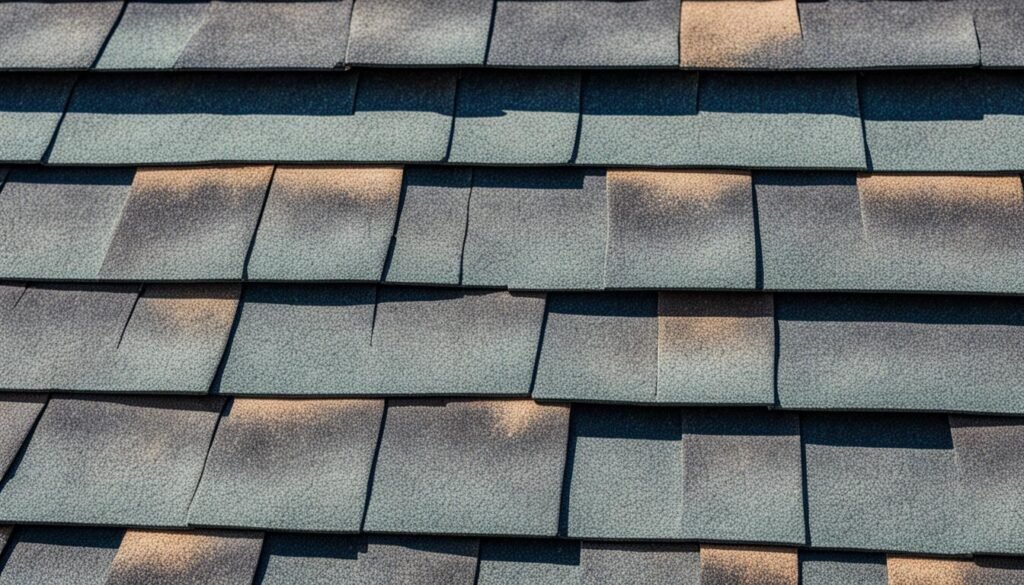 Damaged shingles