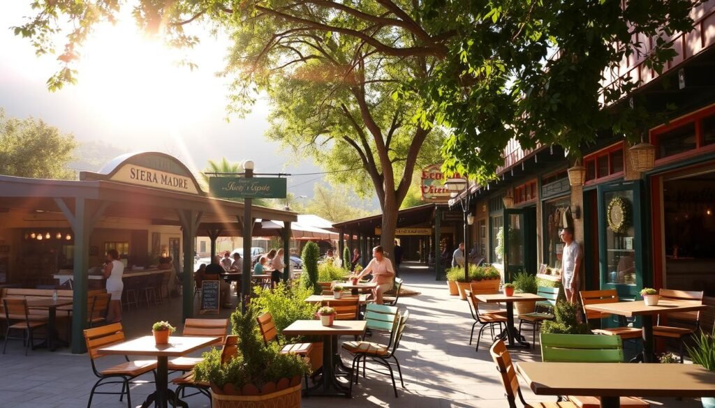 Sierra Madre dining and shopping