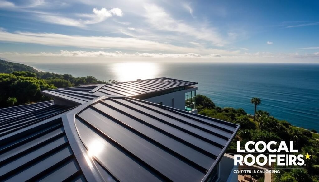 Metal roofing Malibu coastal home