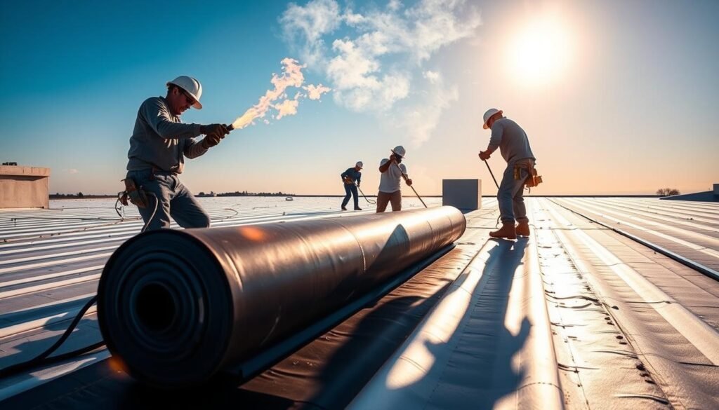 torch down roofing installation